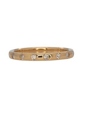 Classic Natural Diamond Band in Solid 14K Yellow Gold | Wedding Band